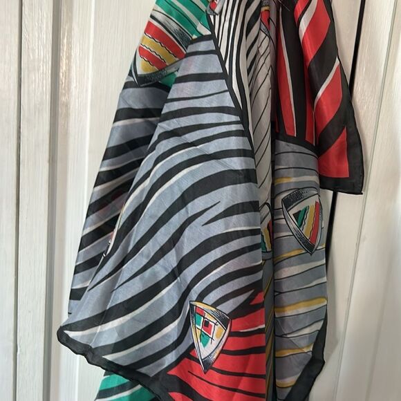 Vintage Golden Camel Nautical Theme 100% Silk Scarf - Picture 7 of 7